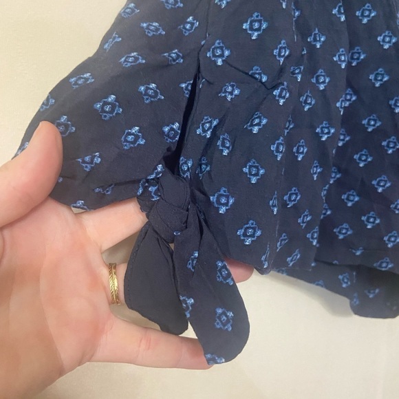 Free People women's S blue pattern side tie shorts boho casual EUC - Picture 5 of 8